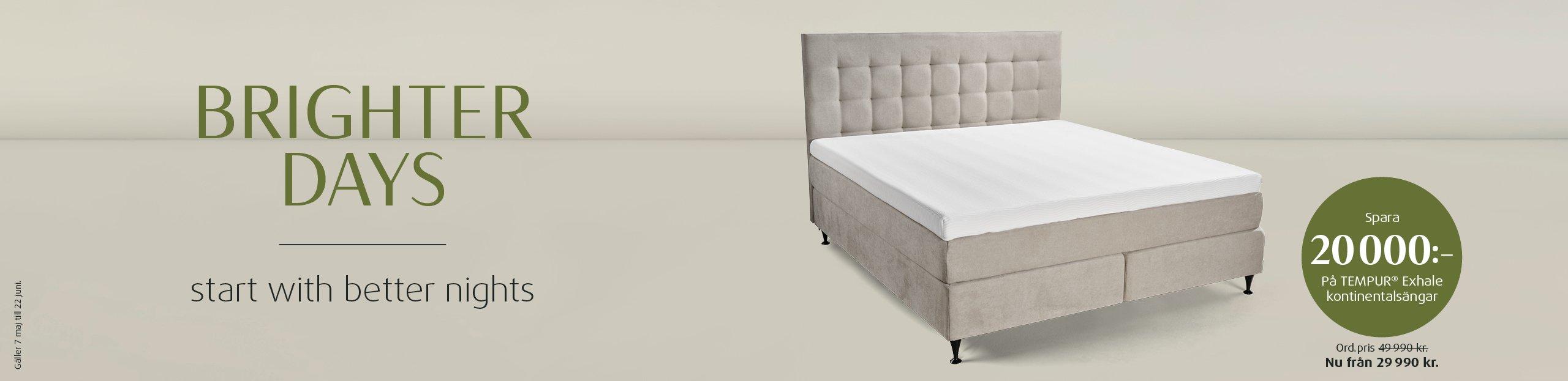 TEMPUR Exhale kontinentalsäng, tryckavlastande memory foam som formar sig efter din kropp