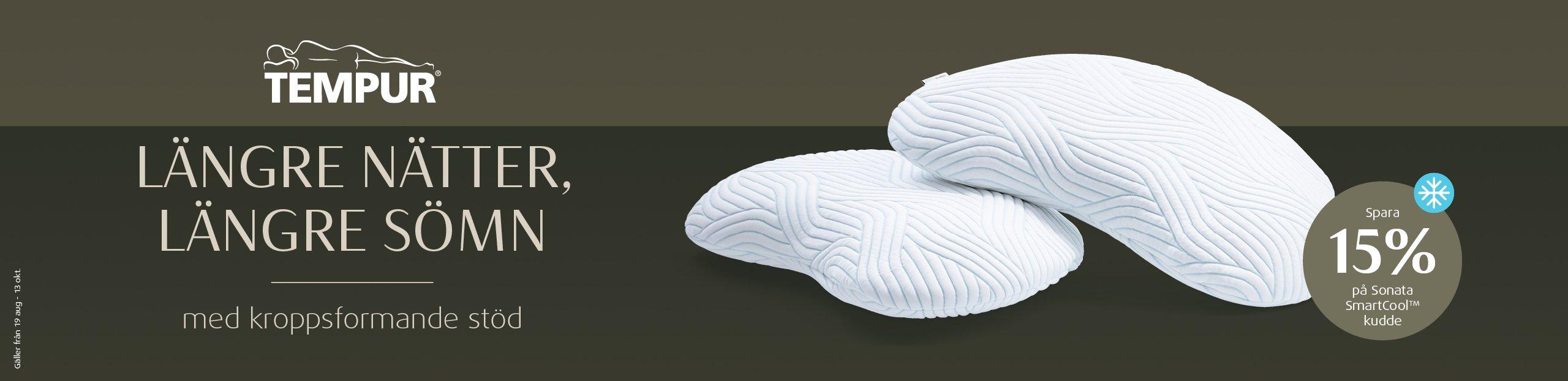 TEMPUR Sonata SmartCool kudde, tryckavlastande memory foam ergonomisk kudde med temperaturregulerande egenskaper