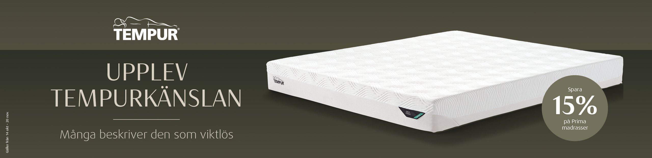 TEMPUR Prima madrass - Spara 15% på memory foam madrass med överlägsen komfort och skräddarsydd sömnupplevelse