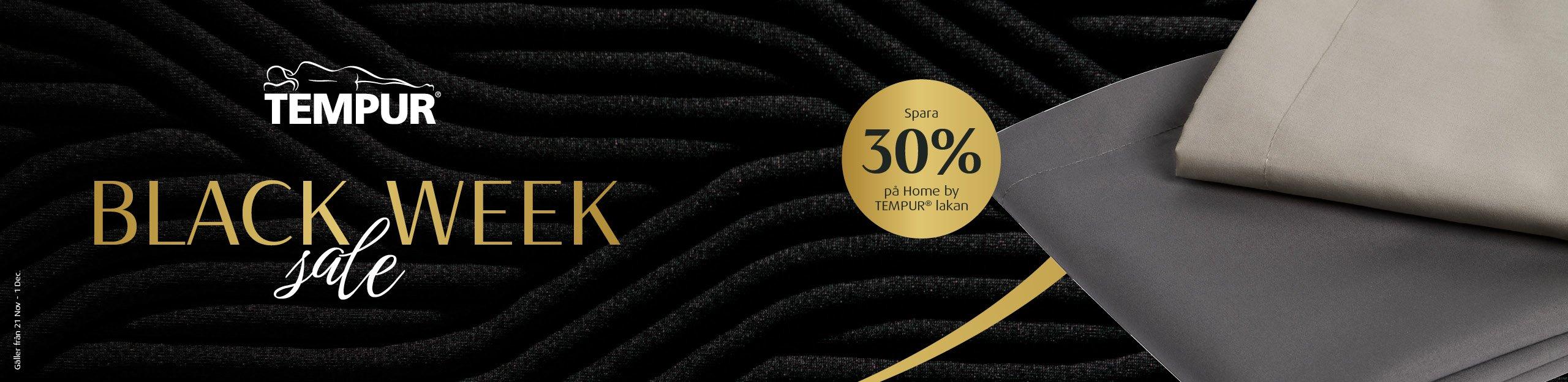 TEMPUR lyxiga lakan, Black Week 30% rabatt erbjudande