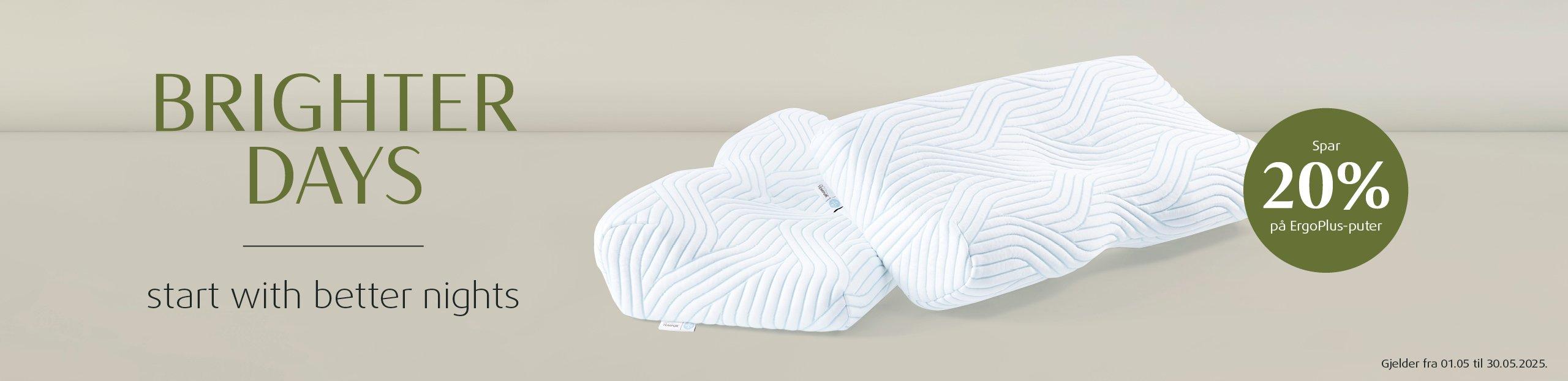 TEMPUR ErgoPlus ergonomisk hodepute, trykkavlastende memory foam