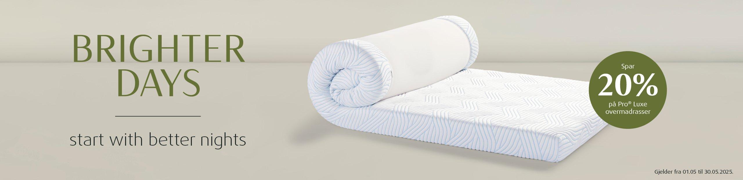 TEMPUR Pro Luxe overmadrass 10 cm, trykkavlastende memory foam