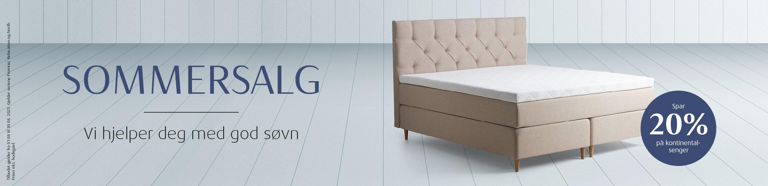 TEMPUR kontinentalsenger, trykkavlastende memory foam