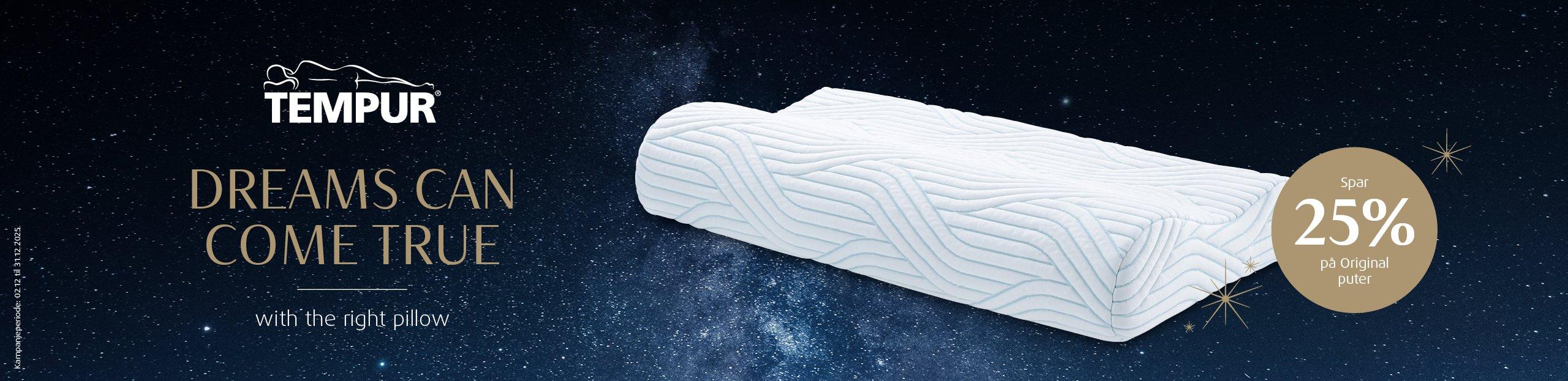 TEMPUR Original SmartCool hodepute, trykkavlastende memory foam