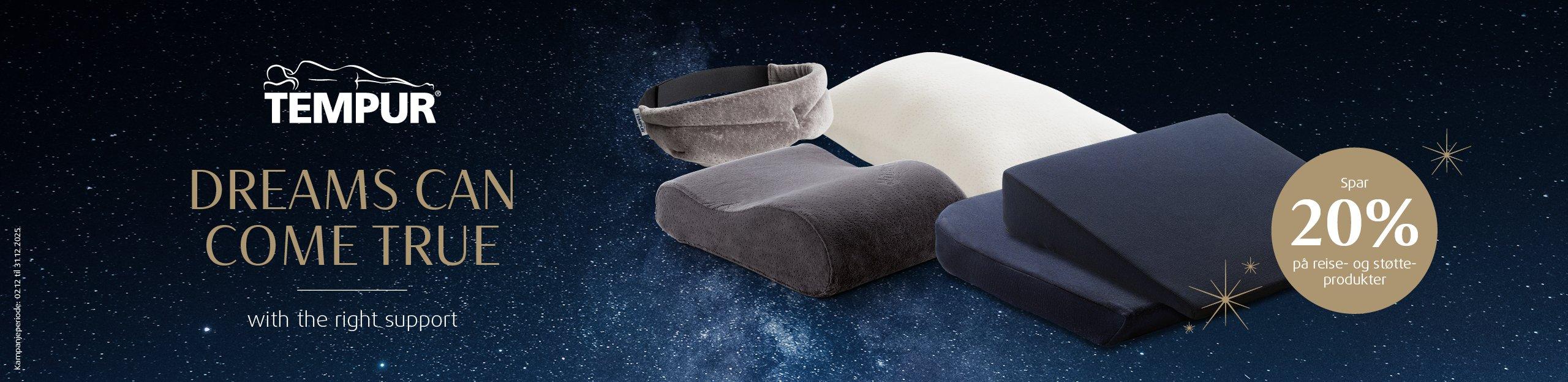 TEMPUR støtteprodukter, trykkavlastende memory foam