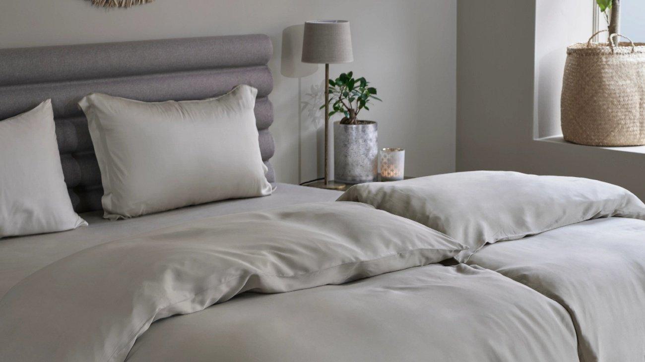 Parure De Lit Bambou 1000 Fils – King / Cal King – Taupe – Luxe