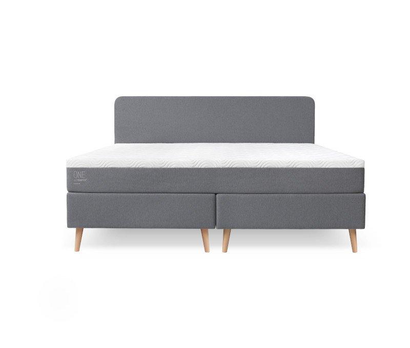 ONE by TEMPUR® Boxspring - 160 x 210 - Vlak - Grijs - Exclusief Matras