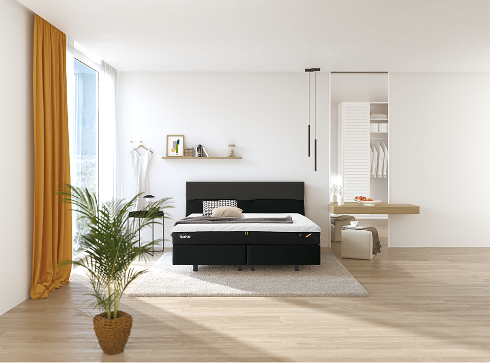 TEMPUR® Classic Boxspring Bett in starr (Kopfteil Texture Duo in 110cm)