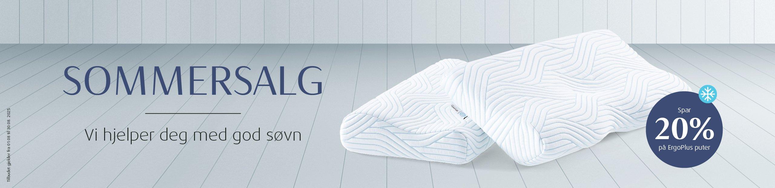 TEMPUR ErgoPlus ergonomisk hodepute, trykkavlastende memory foam - spar 20% sommersalg
