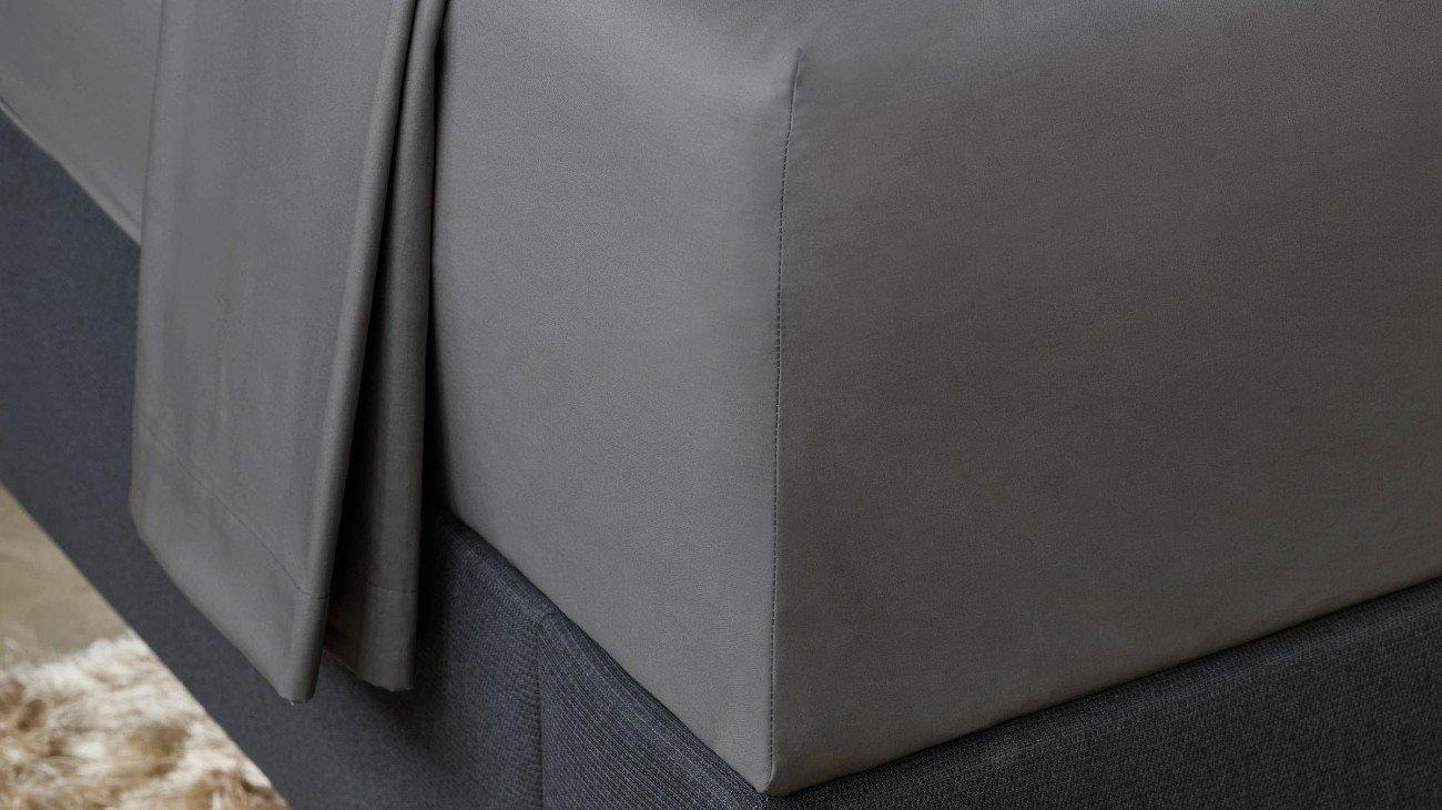 DRAP HOUSSE COTON ÉGYPTIEN ANTHRACITE 140 x 190 CM HOME BY TEMPUR®