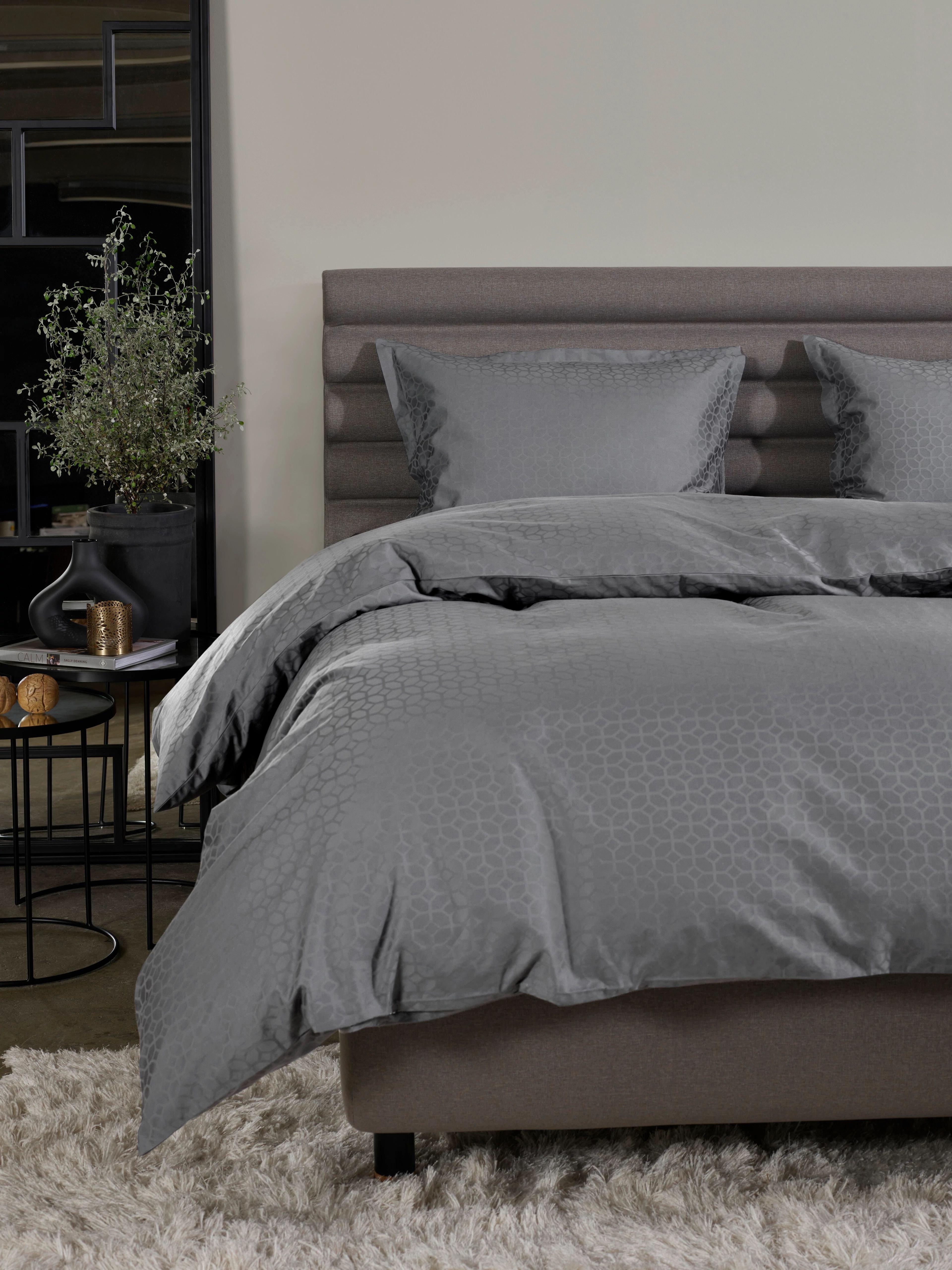 HOUSSE DE COUETTE COTON JACQUARD Anthracite 140 x 200 CM HOME BY TEMPUR®