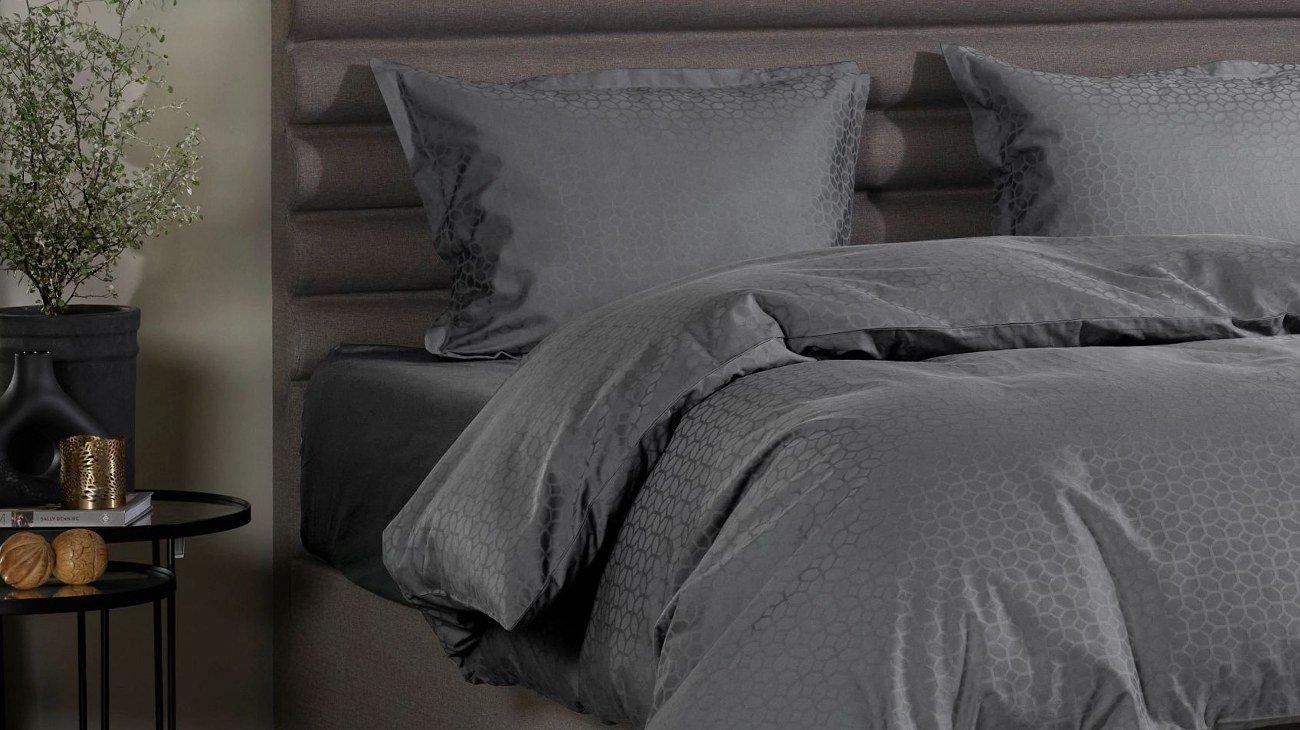 Housse de couette en coton jacquard Home by TEMPUR® Luxe Anthracite 220 x 240 CM