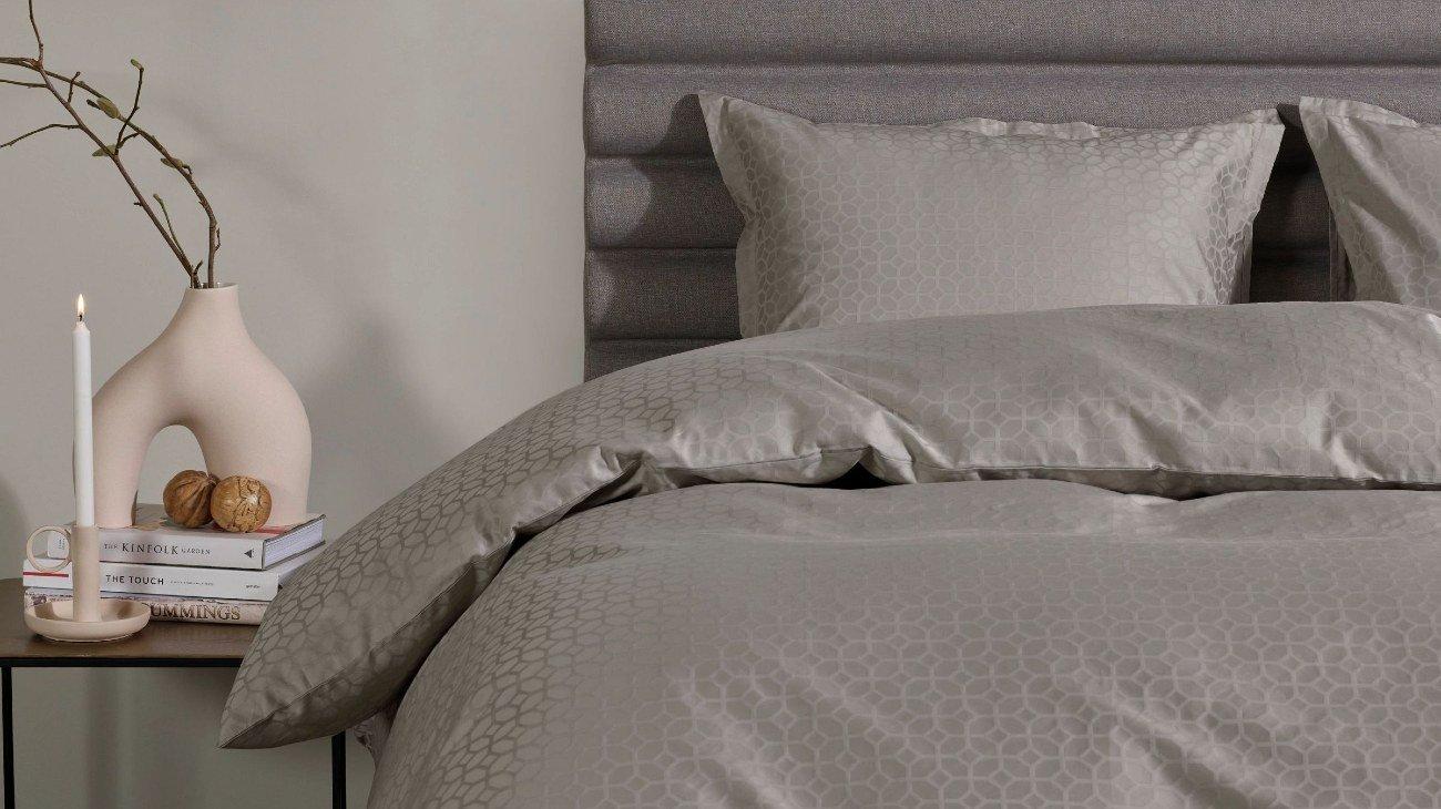 Housse de couette en coton jacquard Home by TEMPUR® Luxe Beige 240 x 260 CM