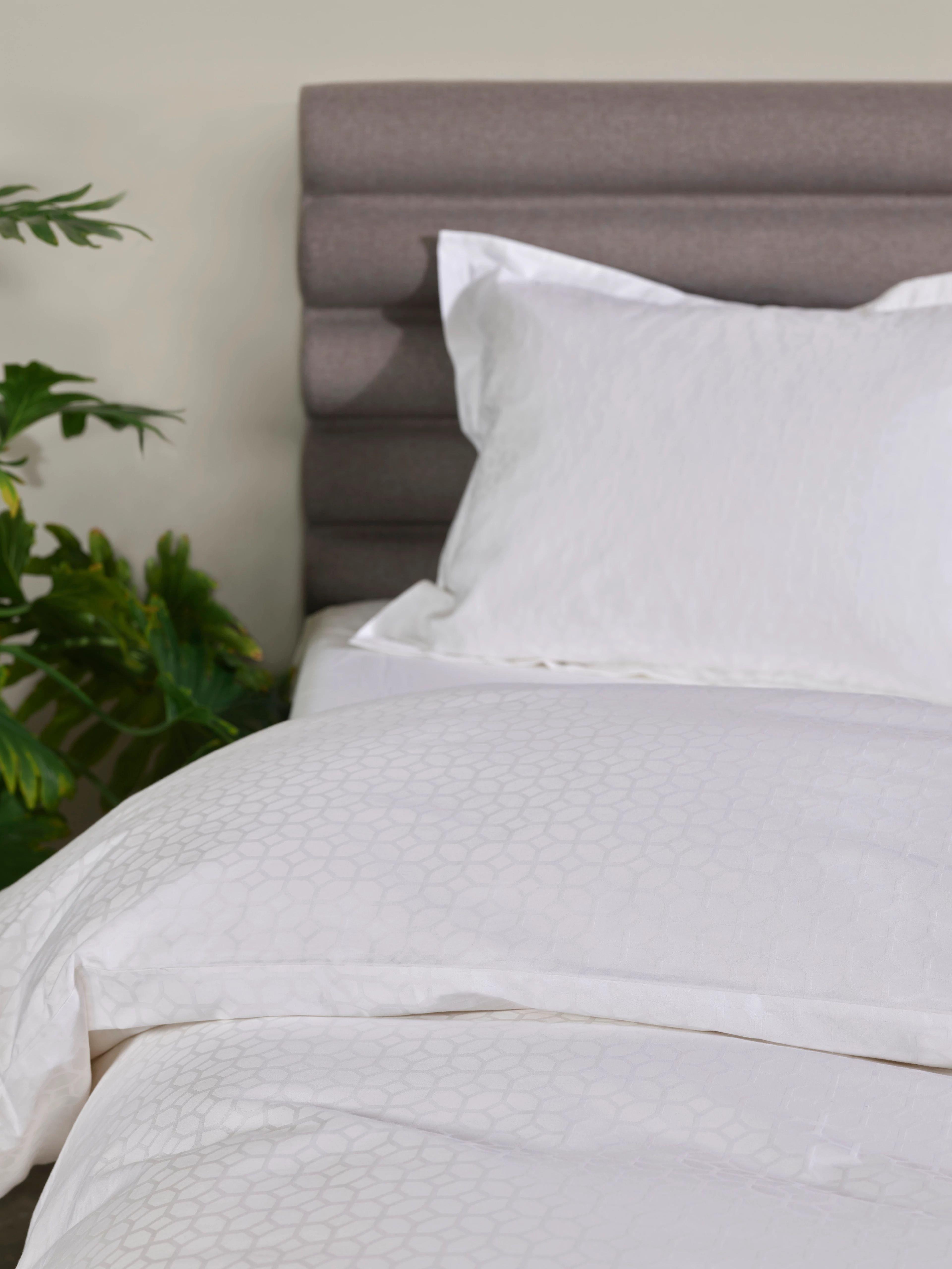 HOUSSE DE COUETTE COTON JACQUARD Blanc 220 x 240 CM HOME BY TEMPUR®