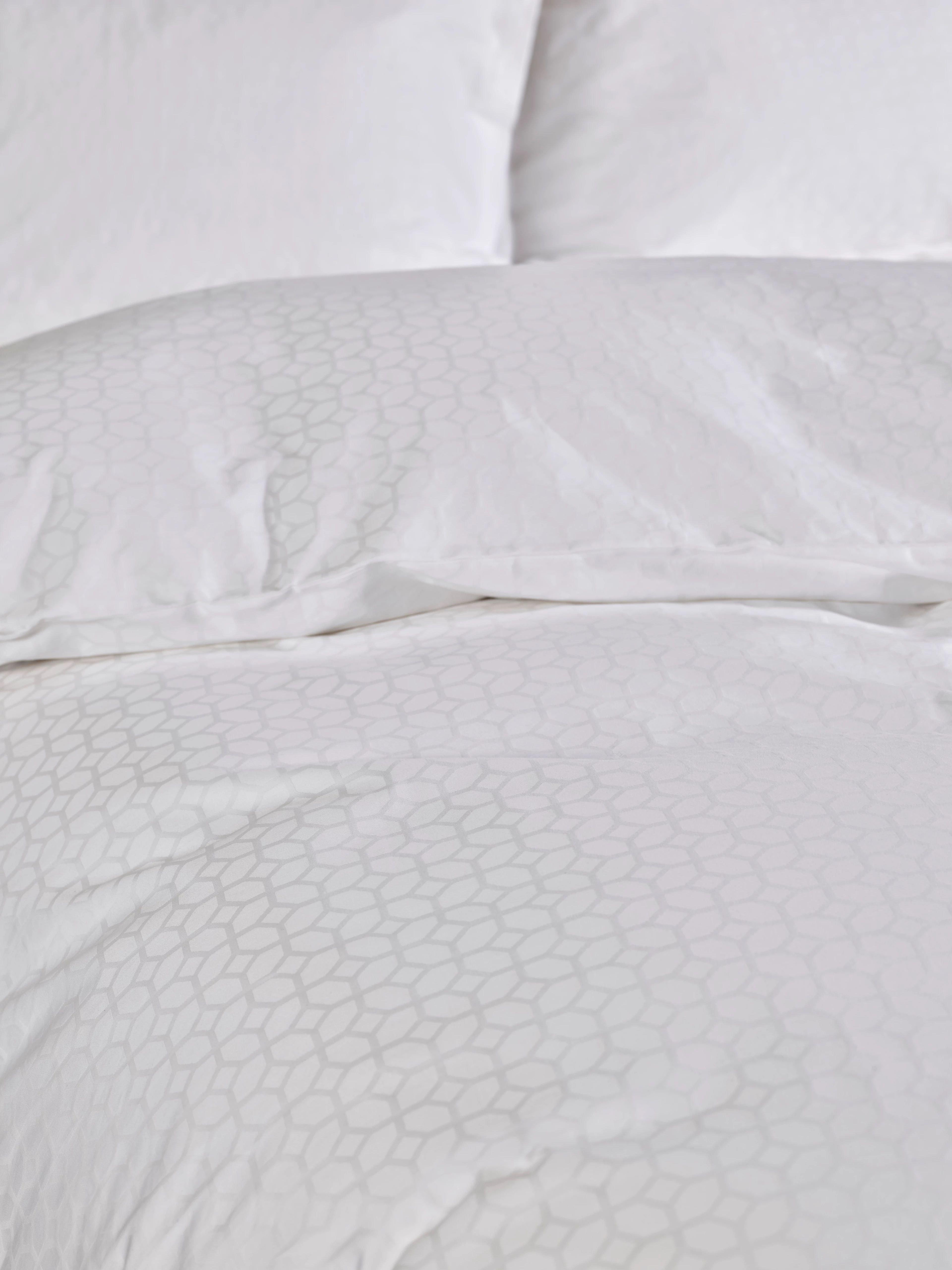 HOUSSE DE COUETTE COTON JACQUARD Blanc 220 x 240 CM HOME BY TEMPUR®