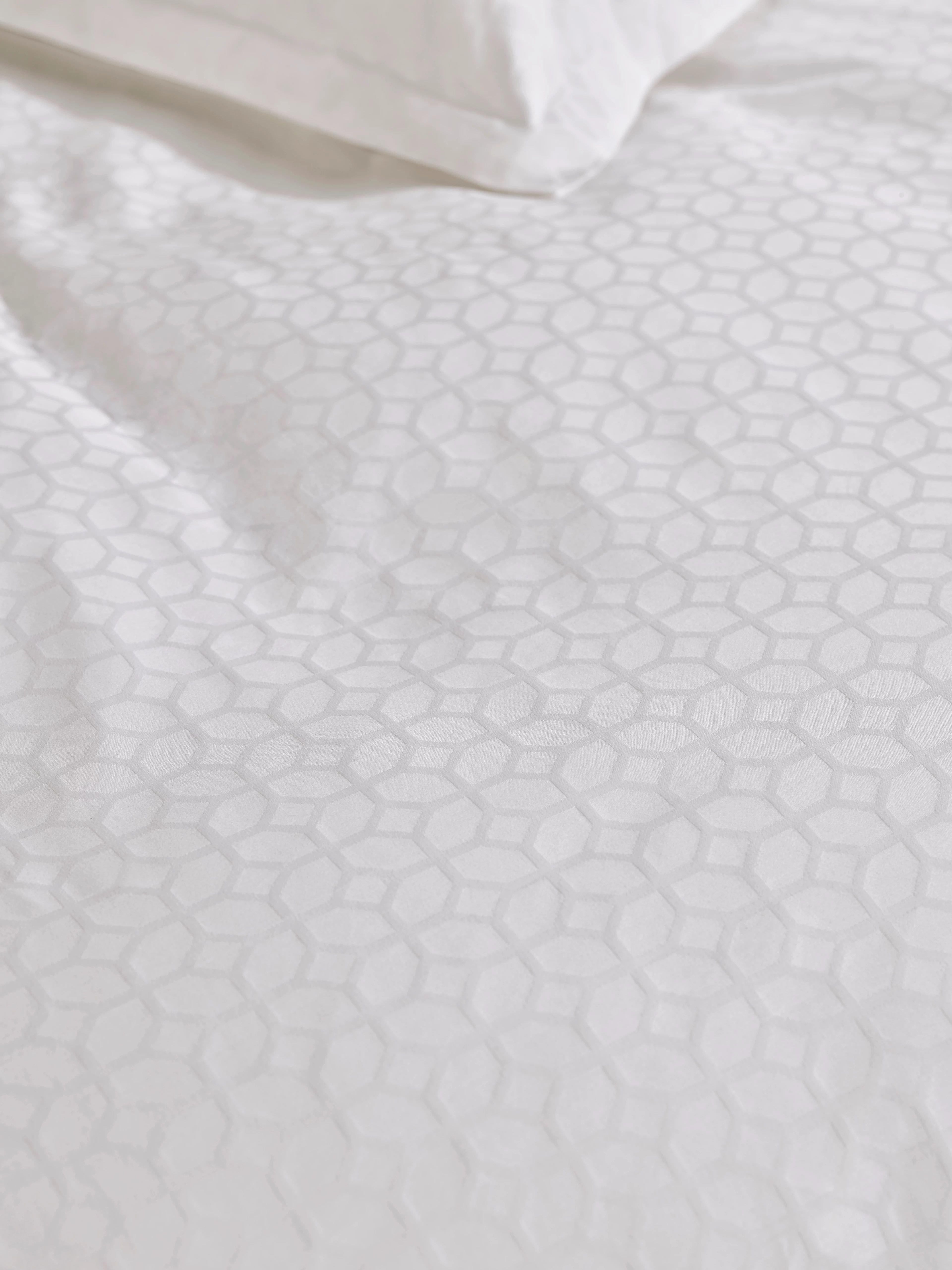 HOUSSE DE COUETTE COTON JACQUARD Blanc 240 x 260 CM HOME BY TEMPUR®