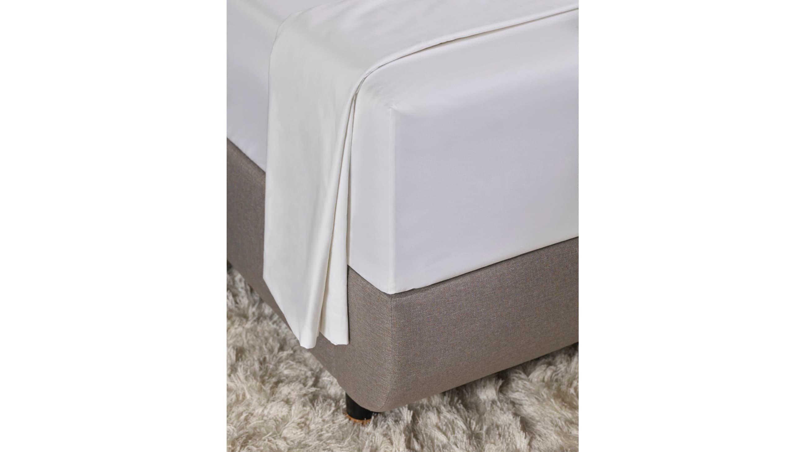 DRAP HOUSSE SATIN DE COTON BEIGE 90 x 200 CM HOME BY TEMPUR&reg;