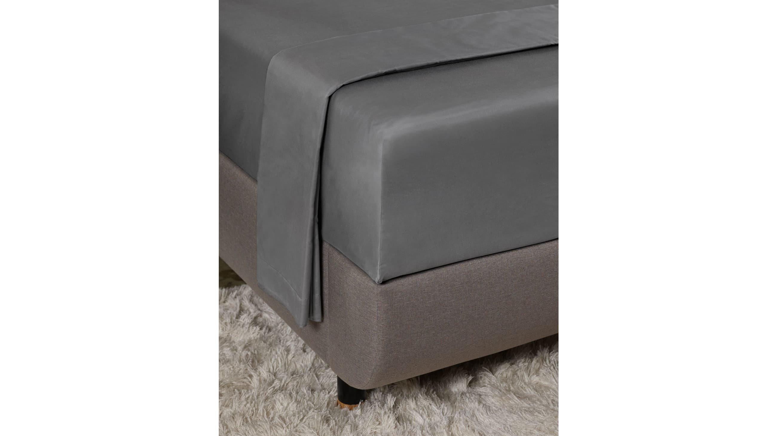 DRAP HOUSSE SATIN DE COTON ANTHRACITE 80 x 200 CM HOME BY TEMPUR®
