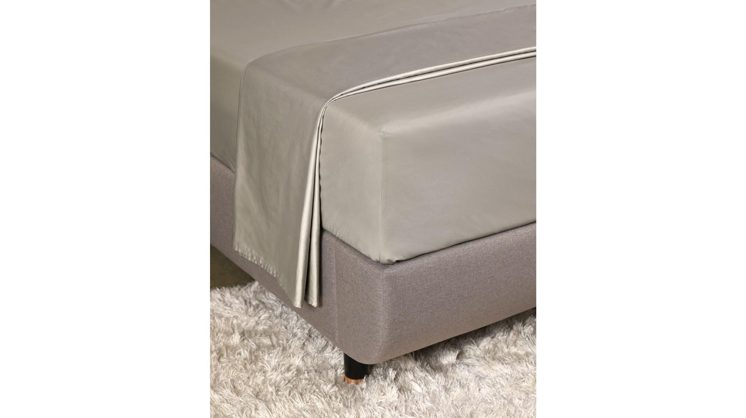 DRAP HOUSSE SATIN DE COTON BEIGE 160 x 200 CM HOME BY TEMPUR&trade;