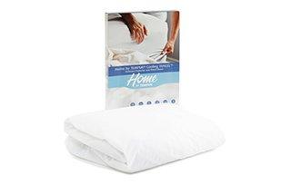 Home by Tempur Cooling Tencel Mattress Protector and Fitted Sheet 80x200x17-White