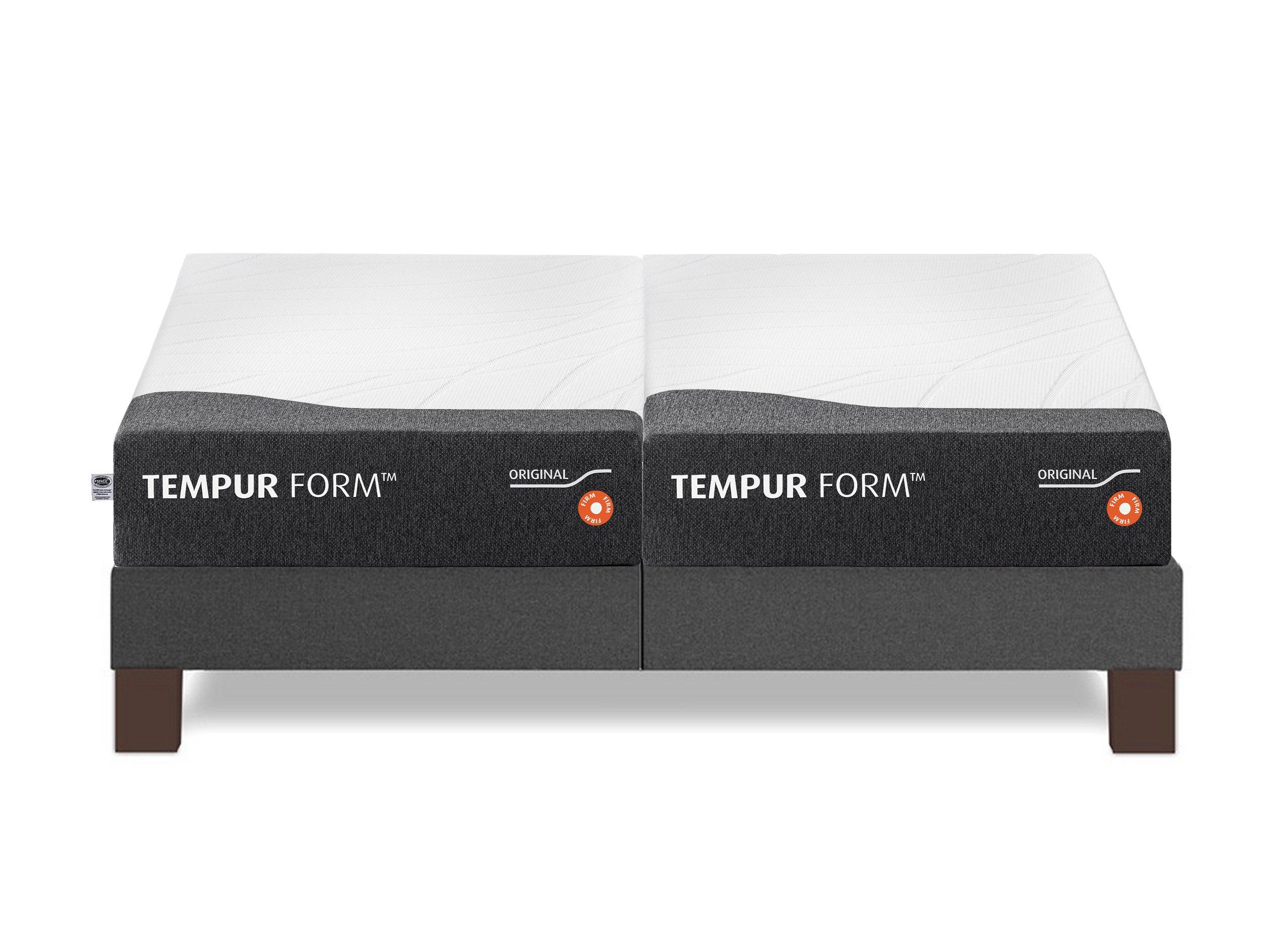 Ensemble matelas TEMPUR FORM™ Duo 160 x 200 cm, sommier 15 cm encastrable tissé anthracite