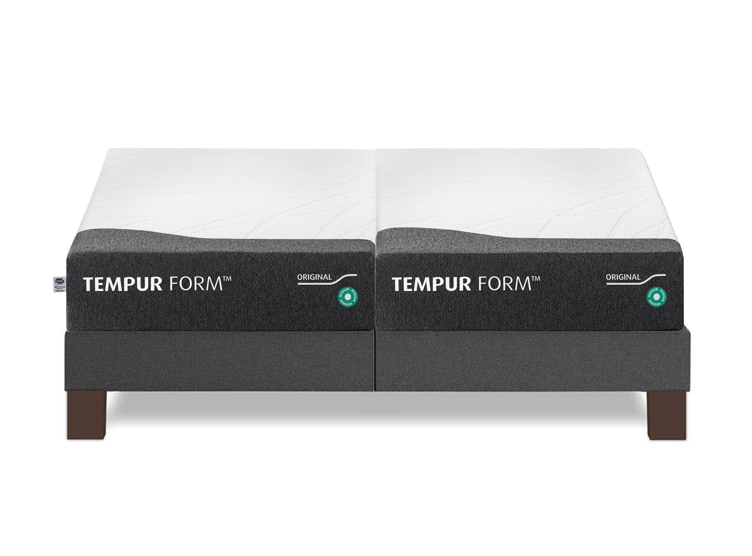 Ensemble Duo 180 x 200 cm, matelas TEMPUR FORM™, sommier 15 cm encastrable tissé anthracite