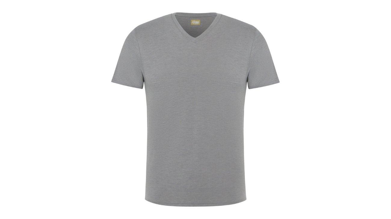 Men's Short Sleeve V Neck T-Shirt In Grey