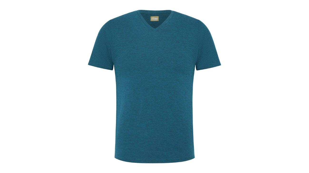 Men's Short Sleeve V Neck T-Shirt In Blue