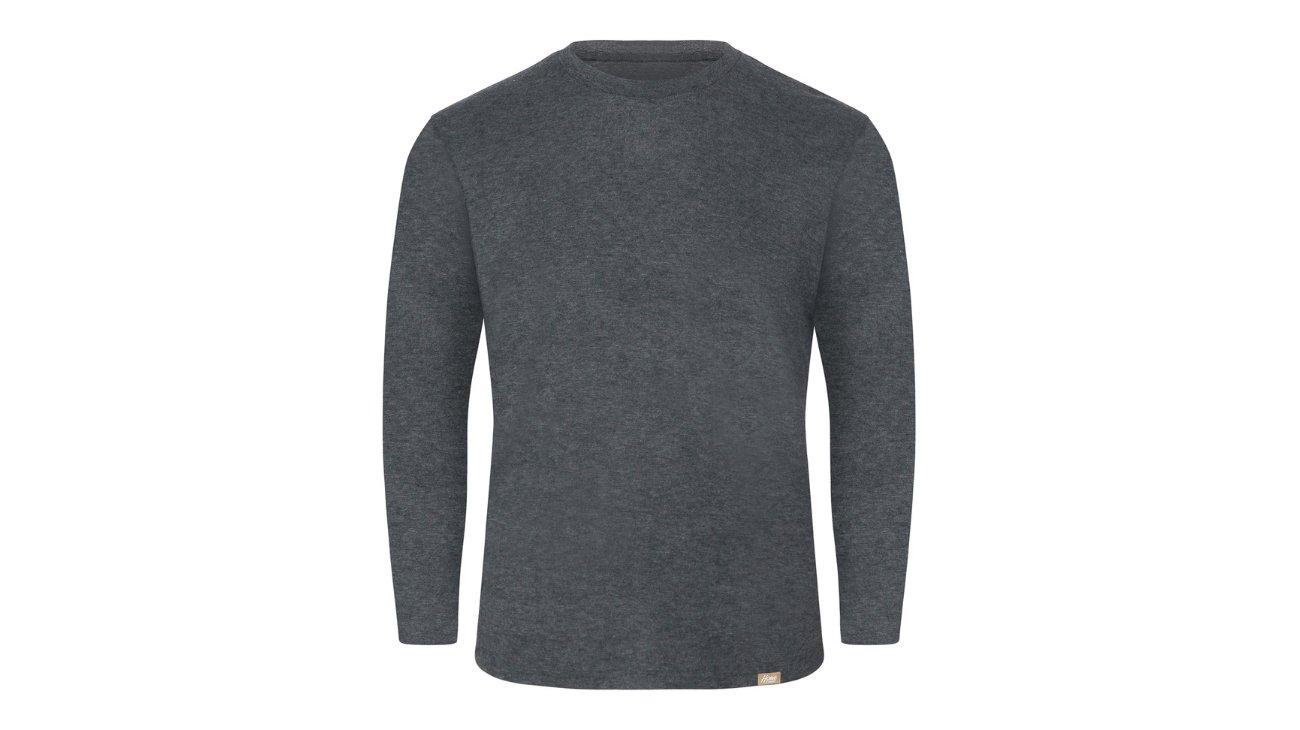 Men's Long Sleeve Crew Neck T-Shirt In Grey