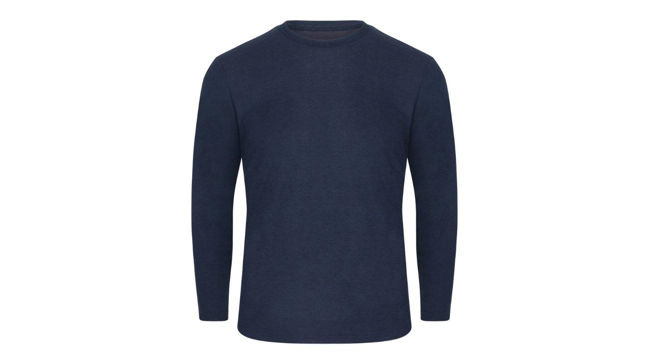 Men's Long Sleeve Crew Neck T-Shirt In Navy