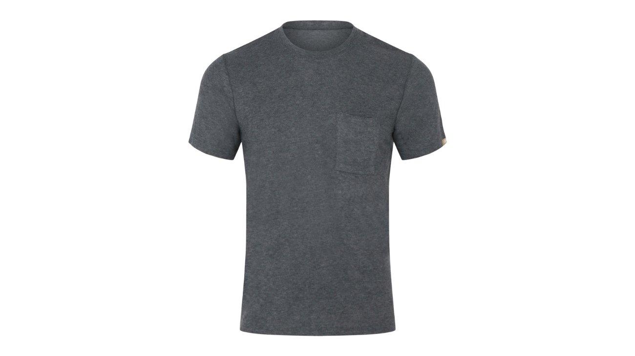 Men's Short Sleeve Crew Neck Shirt With Pocket In Grey