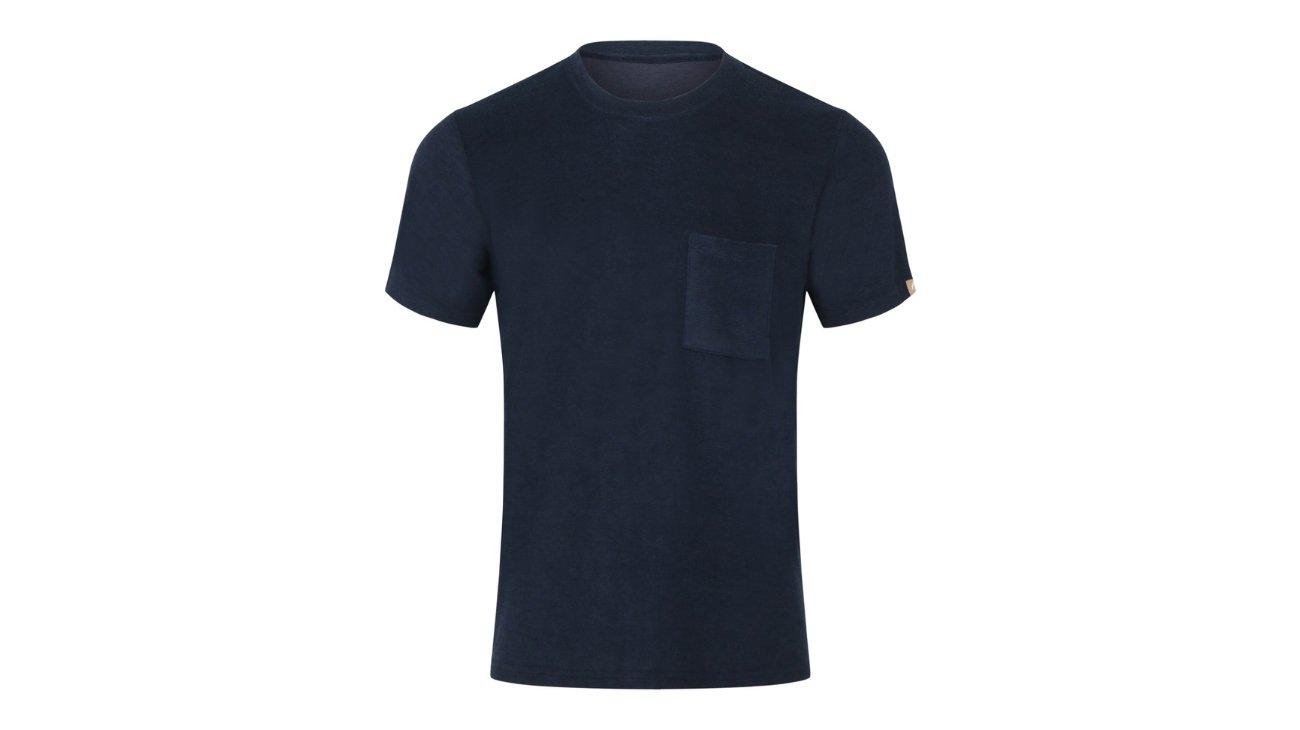 Men's Short Sleeve Crew Neck Shirt With Pocket In Navy