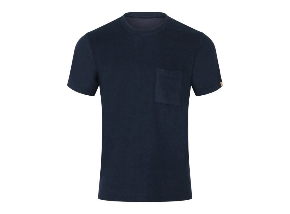 Men's Short Sleeve Crew Neck Shirt With Pocket In Navy