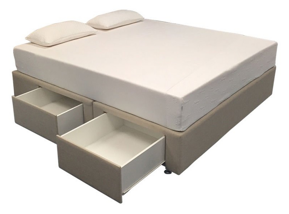 East West Queen King Bed With Storage, Bed Base With Drawers King Size