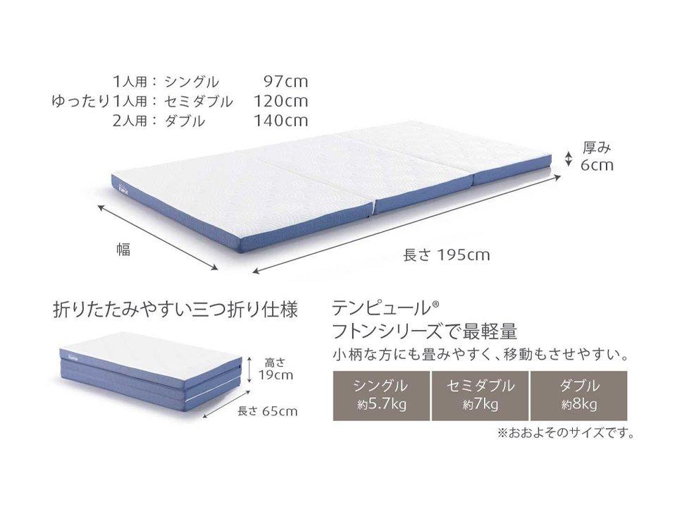 【ネット限定】イーズフトンとシーツのセット 折りたたみマットレス 三つ折り