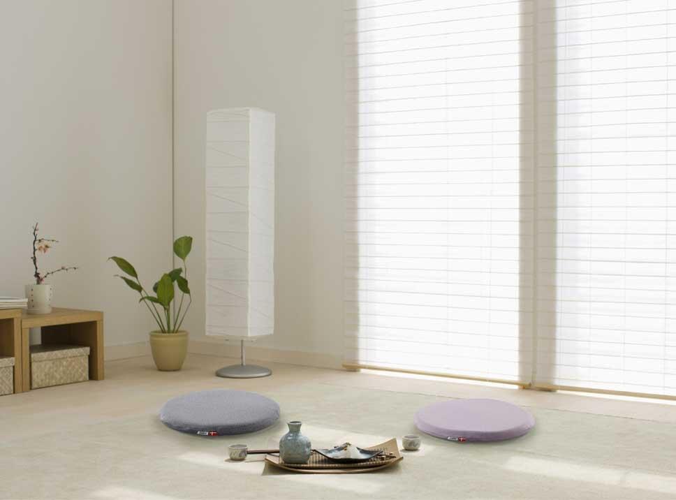 マルマルクッション レモンイエロー 椅子用クッション 座布団