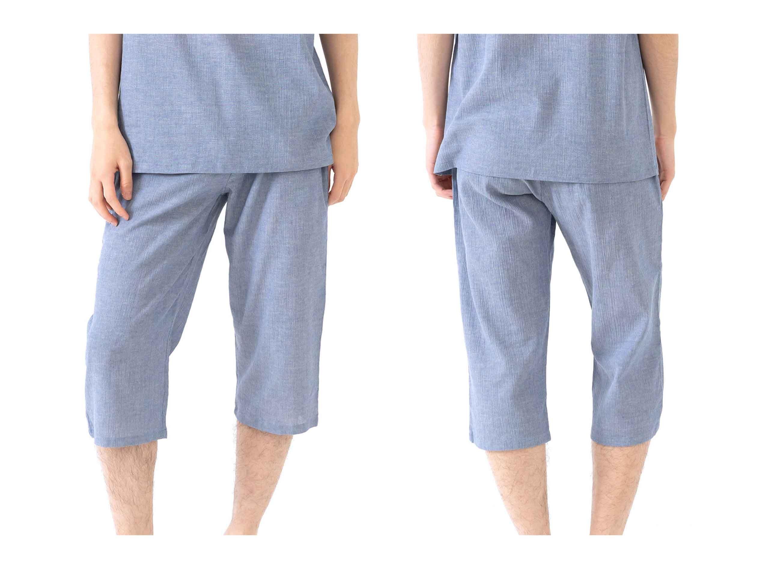 [ネット限定] リラクシングウェア メンズ 8分丈ステテコパンツ クレープ