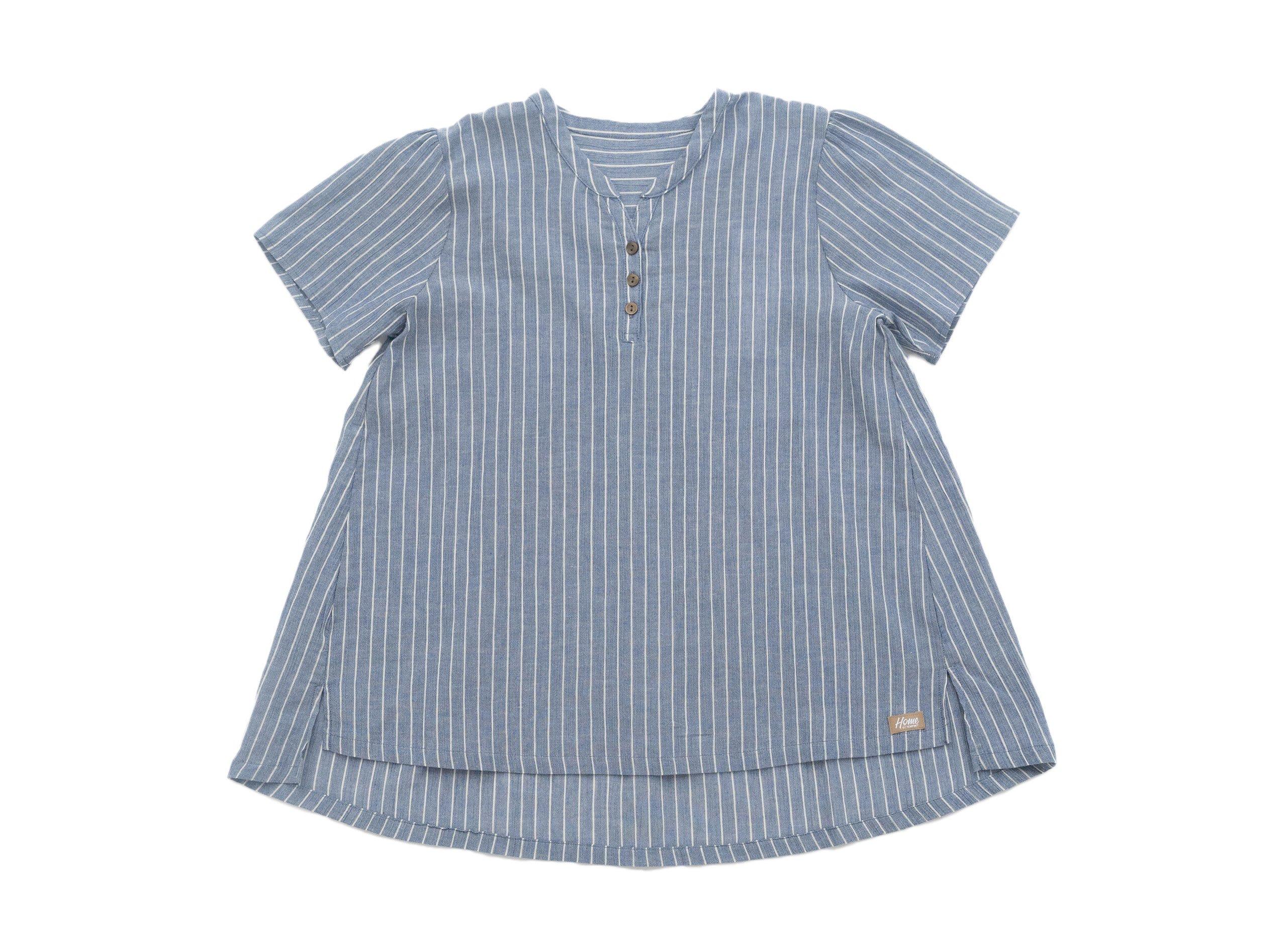 [ネット限定] リラクシングウェア レディース 半袖ヘンリーネック クレープ