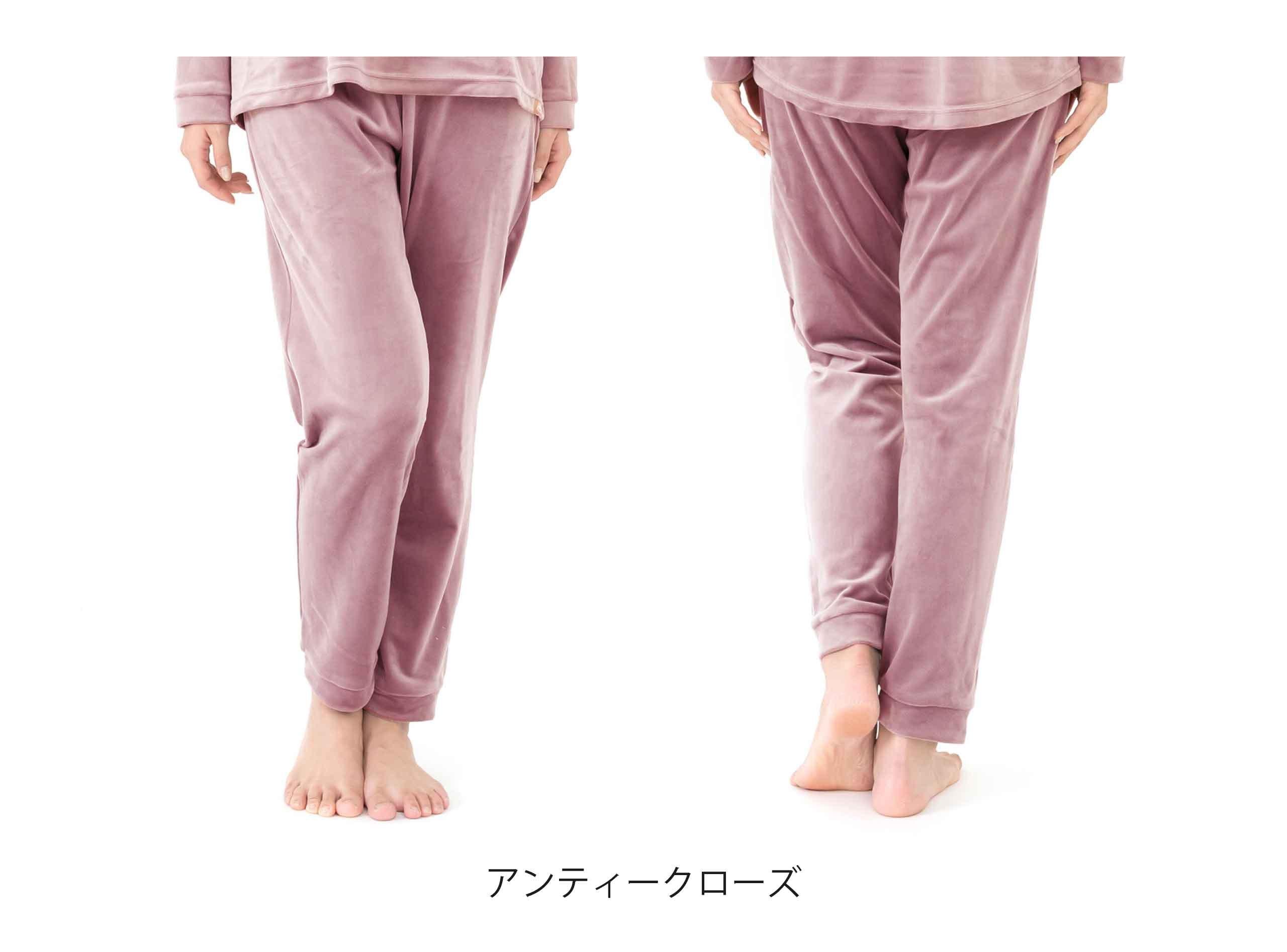 リラクシングウェア レディース バックポケット付きボトム(パンツ) ベロア