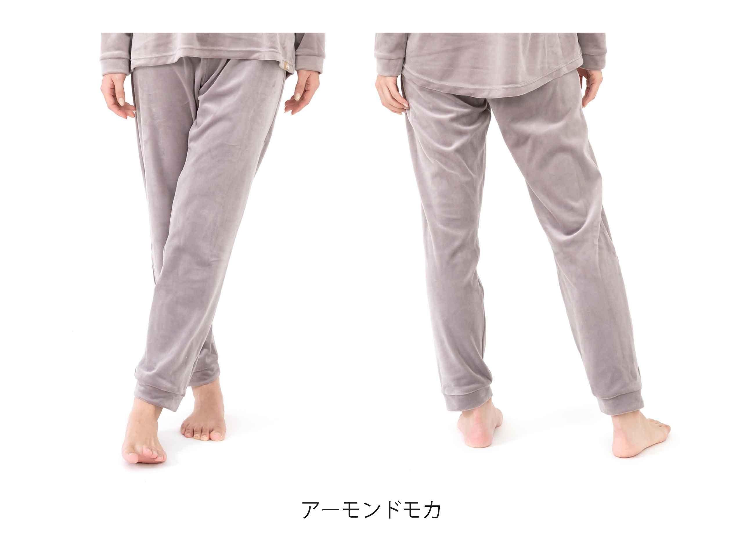 リラクシングウェア レディース バックポケット付きボトム(パンツ) ベロア