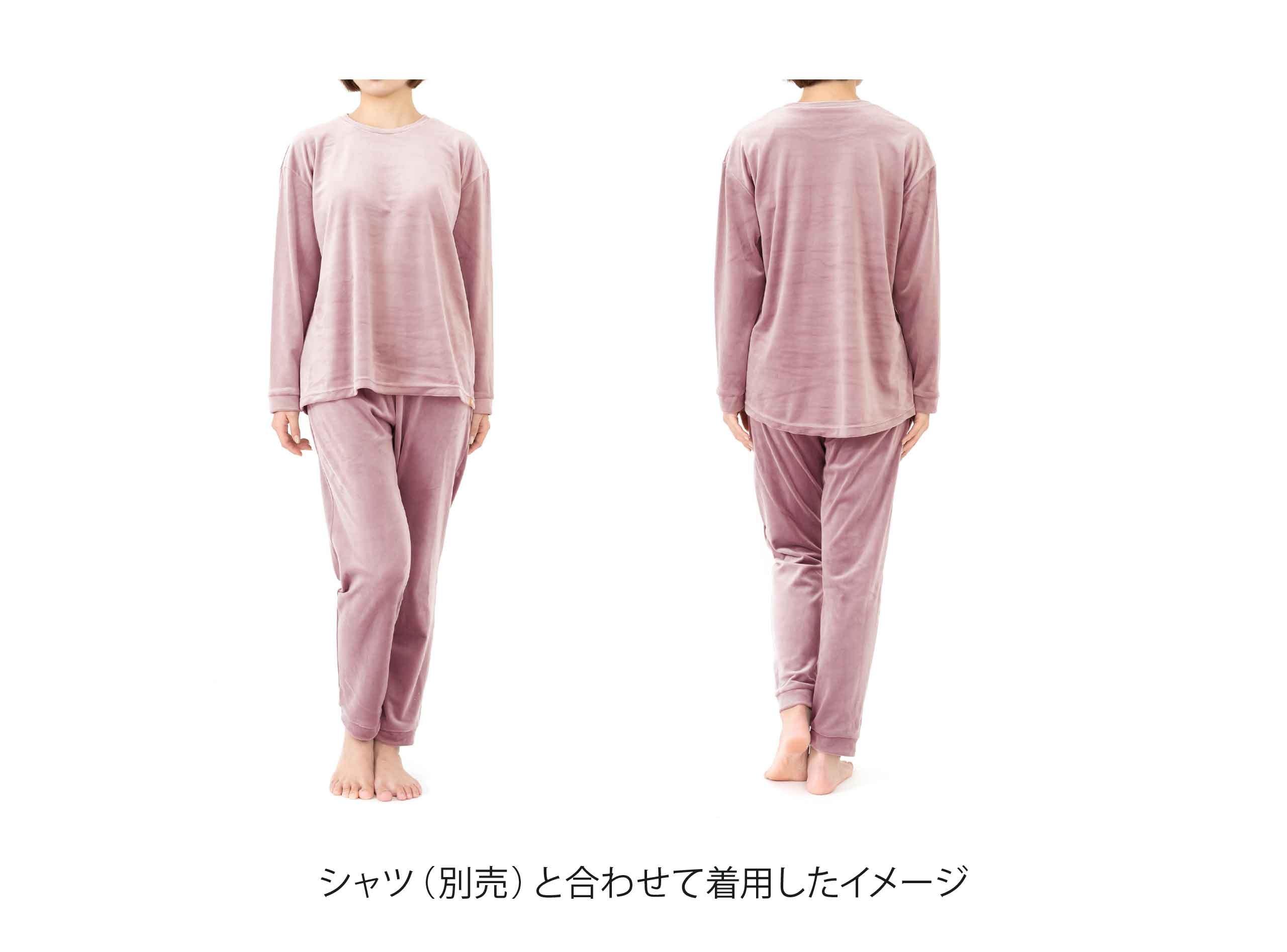 リラクシングウェア レディース バックポケット付きボトム(パンツ) ベロア