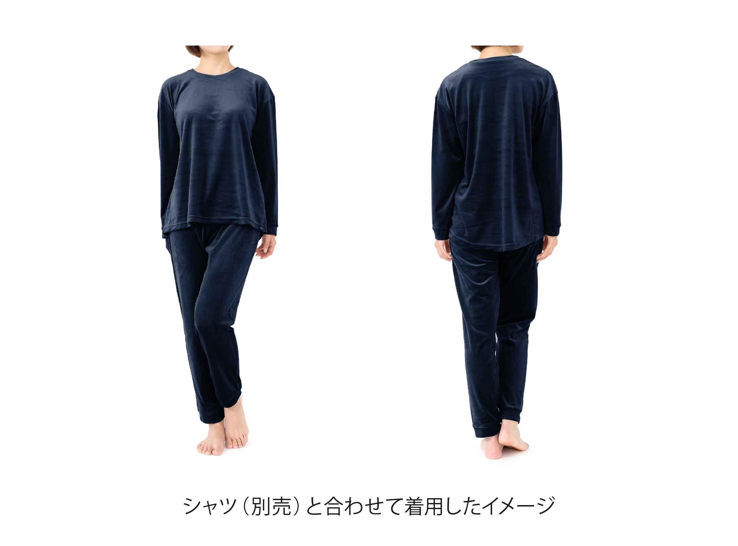 リラクシングウェア レディース バックポケット付きボトム(パンツ) ベロア