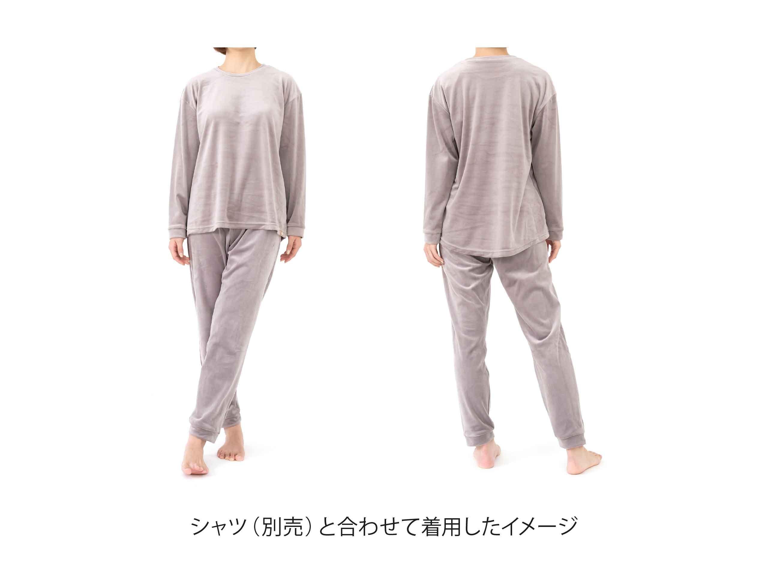 リラクシングウェア レディース バックポケット付きボトム(パンツ) ベロア
