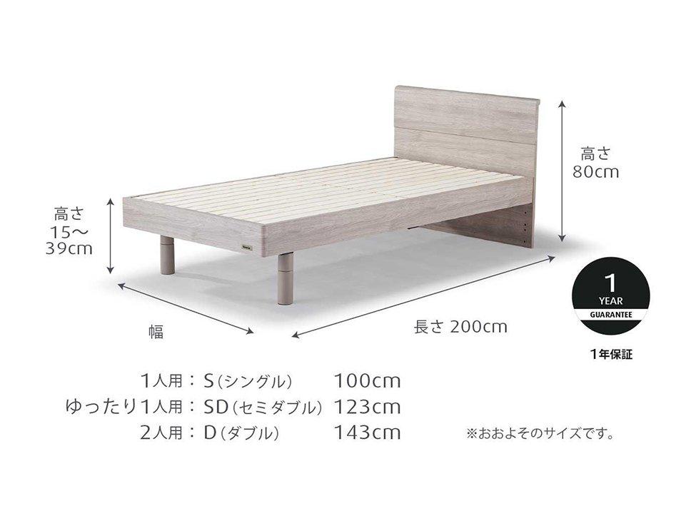 ワン リュクス フトン（折りたたみマットレス）とエイル（木製ベッド