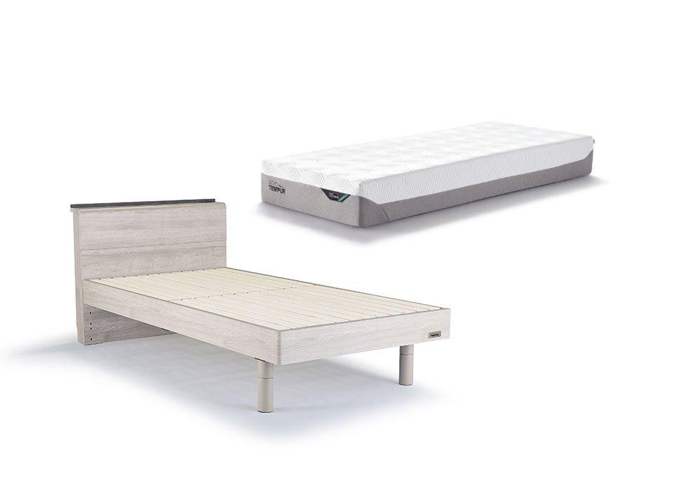 アウトレット 木製ベッドセット(2点)【マットレス】プリマプラス 厚み25cm シングル ※寝具2点プレゼント
