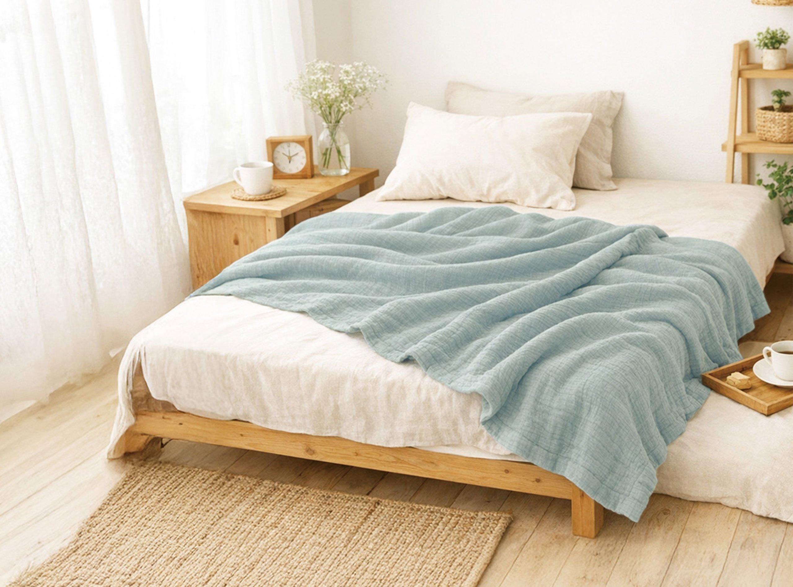 [無重力睡眠フェア] スーパーゼロ４重ガーゼケット(非売品) 対象マットレス・フトンとベッドをセットご購入でプレゼント ※数量限定