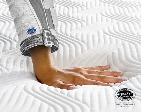 Tempur Mattress being touched by NASA astronaut