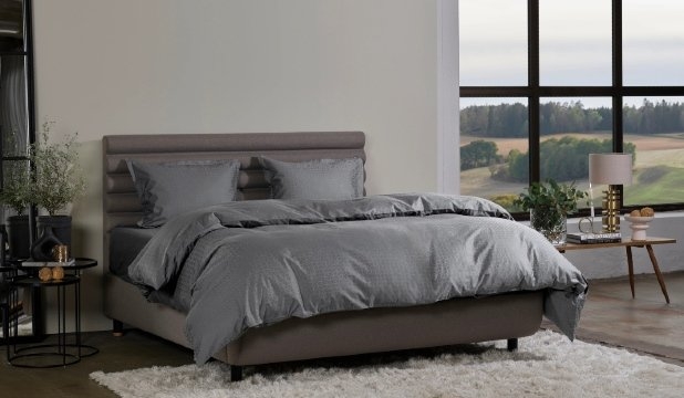 drap-housse 160x200 hôtel satin de coton gris foncé - HEMA