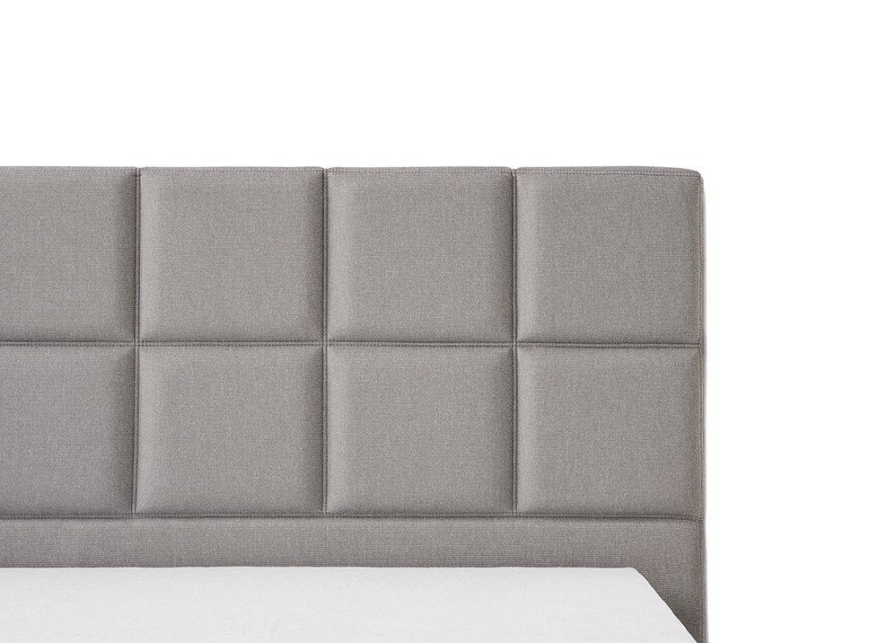 TEMPUR® Classic Polsterbett in Ash Grey / Kopfteil Check 130 (Stoff)