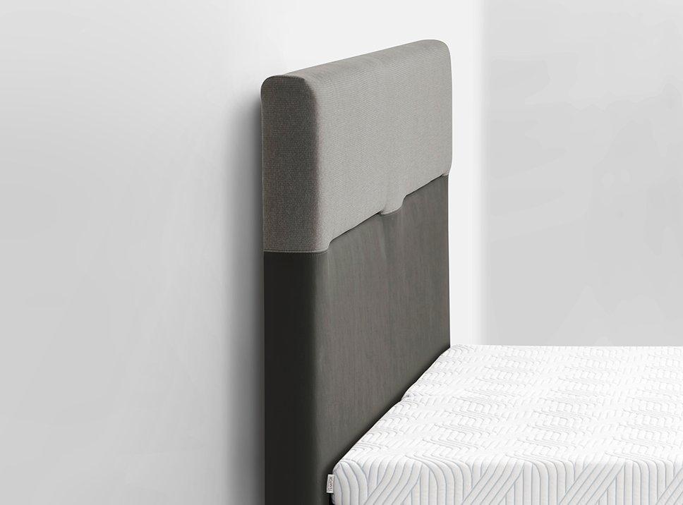 TEMPUR® Classic Polsterbett in Ash Grey / Kopfteil Texture 110 Duo (Stoff und Kunstleder)